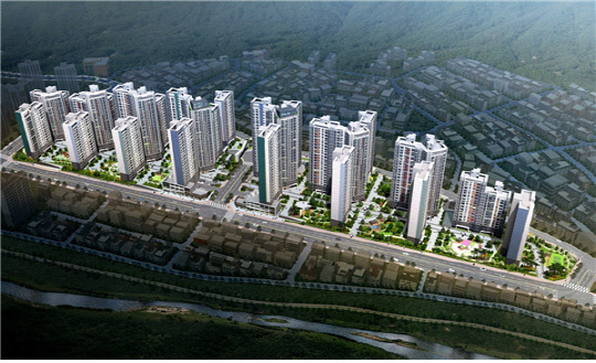 대우건설이 내년 분양하는 '수성 더팰리스 푸르지오 더샵' 조감도. <대우건설 제공>